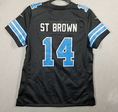 OFFICIAL Amon-Ra St. Brown Detroit Lions Nike Alternate Game Jersey Black Woman - Image 1 of 4