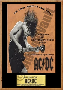 AC/DC R.D.S SIMMONS COURT DUBLIN 1982 Poster With Ticket A4-A3-A2 Sizes - Picture 1 of 1