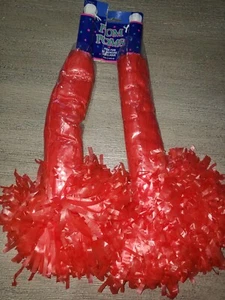 girls NEW NIP RED POM POMS CHEERLEADER HALLOWEEN PRETEND PLAY one size @@ - Bild 1 von 1