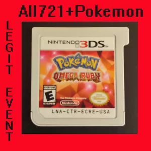 Pokemon Omega Ruby Loaded With All 721 + 120+ Legit Event Pokemon Unlocked - Picture 1 of 1