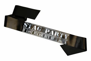 Stag Do Night Party Sash Black If Lost Please Buy Me A Drink Multiple Colours - Picture 1 of 6
