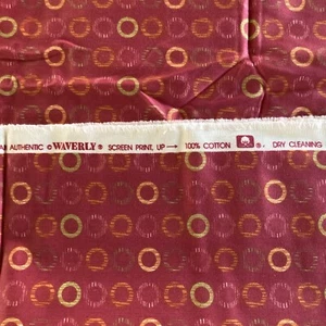 Waverly Screen Print Columbus Circles Fabric 54x52 inches 100% Cotton Rare Print - Picture 1 of 2