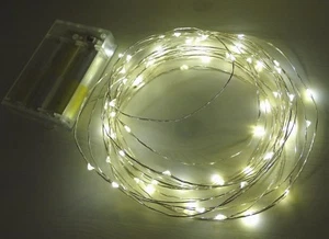 LED Micro Draht Lichterkette Batterie Timer warmweiß Drahtlichterkette Wasser - Bild 1 von 19