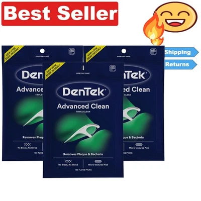 Triple Clean Advanced Floss Picks 150 Count Pack - No Break, No Shred Guarantee - Изображение 1 из 4