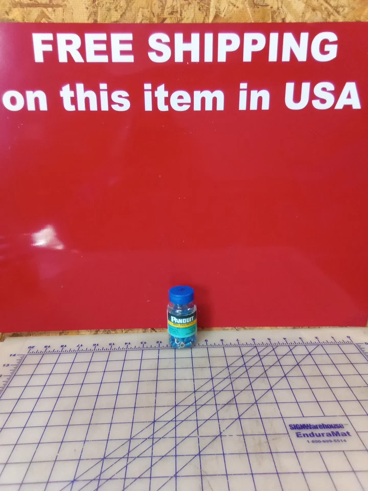 Panduit Ring Terminals #8 STUD 16-14 AWG CU 1,5-2,5mm sq 100pcs, Free Shipping - Image 1 of 4