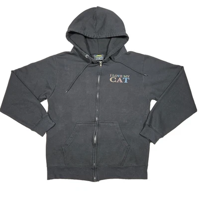 Sudadera con Capucha I Love My Cat Negra Mediana Here Kity Purrrrr Fiesty Loves Me Foto 1 de 4