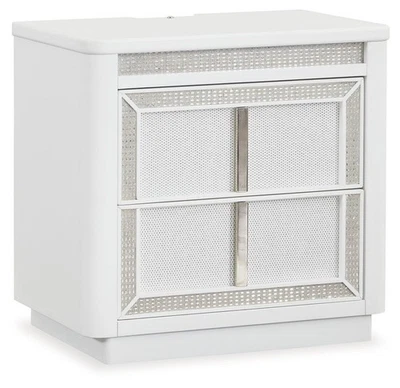 Chalanna - Two Drawer Night Stand - White - Image 1 of 4