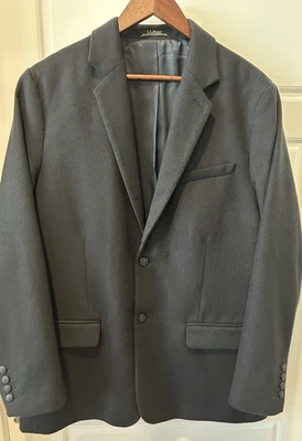 LL BEAN Wool Cashmere Black Blazer Sport Coat 44 Tall READ - Image 1 of 4