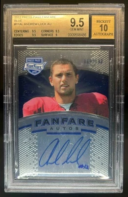 Press Pass Fanfare Andrew Luck Rookie 2012 radiocontrol azul novato automático #/199 BGS 9,5/10 Foto 1 de 2