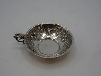 TASTE-VIN EN ARGENT MASSIF DECOR FLORAL ORIGINE ALLEMAGNE - Photo 1/4