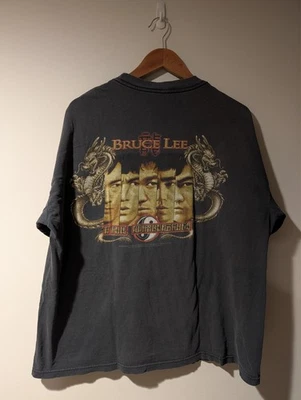 Camiseta De Colección Años 90 Bruce Lee El Dragón Promo Película Negra XX-Grande Foto 1 de 4