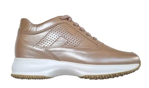 HOGAN interactive h perforated women's shoes HXW00N00E30MW7M024 beige leather - Picture 1 of 5
