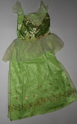 VESTIDO DE DISFRAZ DE PRINCESA DISNEY TIANA Y LA RANA MALLA VERDE/DORADA (TALLA: 7/8) Foto 1 de 2