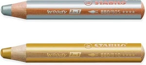 STABILO Multi-talented Pencil woody 3-in-1 - Pack 1 Count (Pack of 2), Silver - Picture 1 of 9