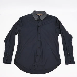 Camisa para hombre Roberto Cavalli Class negra manga larga cuello en contraste talla XXL - Imagen 1 de 7