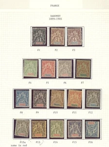 FRENCH COLONIES, DAHOMEY, Excellent assortment of MINT LH Classic Stamps mounted - Picture 1 of 1