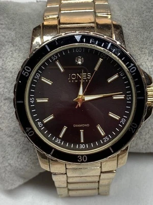Reloj de Cuarzo Unisex Jones New York DIAMOND JNYS03506 Tono Dorado Batería Nueva Foto 1 de 4