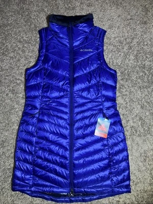 NUEVO Chaleco Largo Para Mujer Columbia Noche Tono EXS Azul Talla Pequeña Precio de venta sugerido por el fabricante 140,00 USD Foto 1 de 4