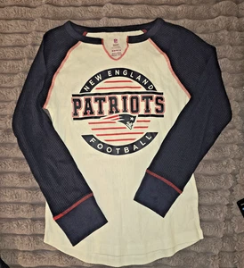 New England Patriots Adolescente Waffle Raglán Fútbol Fan Ropa Manga Larga Camiseta - Imagen 1 de 2