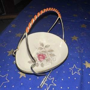 Alte Bavaria Arzberg Schumann Henkel Schale Porzellan Blumen, 50/60er Antik - Bild 1 von 6