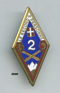Insigne , 2  Rgt. d ’Artillerie de Montagne  -  devise sur fond blanc , ARGENT - - Imagen 1 de 1