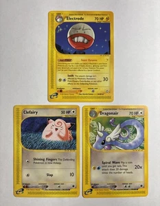 3x Expedition E-Reader Lot-Clefable 8/147 dragonair 75+ WOTC Pokemon Card TCG NM - Picture 1 of 5