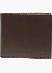 New Authentic Boss Hugo Boss Soft Leather Men BOSS Logo Wallet Brown - Picture 1 of 4