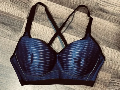 Victoria's Secret Sport Bra Underwire Crossback Blue iridescent  Size 34DD - Image 1 of 4
