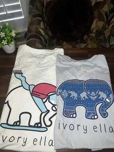 Ivory Ella Elephant T-Shirt Damen Langarm Rundhals, Neu Gr. M - Bild 1 von 8