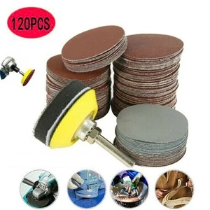 120 STCK. 2" Schleifscheiben Pad-Kit für Bohrer Schleifer Rotationswerkzeuge mit Stützplatte - Bild 1 von 8
