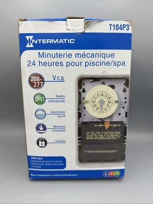 INTERMATIC T104P3 Swimming Pool Spa Timer Indoor/Outdoor 220v 24hr Time Clock - Image 1 of 3