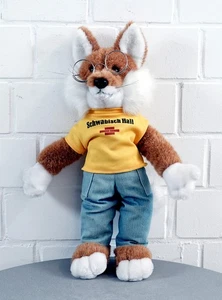 Cassa di risparmio da costruzione Schwäbisch Hall peluche volpe mascotte personaggio pubblicitario con occhiali 55 cm - Foto 1 di 8