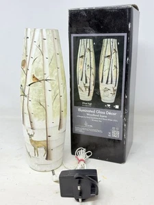 Vaso Vetro Illuminato Snowtime 10 - Scena Renna Bosco Natale - Foto 1 di 5