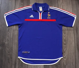 FRANKREICH NATIONALMANNSCHAFT 2000/2002 HEIM FUSSBALLTRIKOT ADIDAS VINTAGE HERREN MEDIUM - Bild 1 von 14