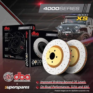 DBA Front 4000 XS Drilled Disc Brake Rotors for Holden Commodore VE VF WM V8 - Picture 1 of 4