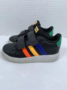 Adidas Grand Court 2.0 Kinder Größe 9 schwarz & mehrfarbig Turnschuhe (S419) - Bild 1 von 10