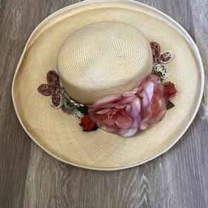 joe bill miller Women’s Straw Hat M/L Church Derby Formal Pre Owned - Picture 1 of 13