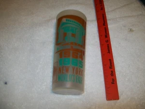 Vintage 1964-1965 New York World's Fair Frosted Glass Tumbler,Port Auth Bldg - Picture 1 of 4