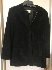 Cherokee Jacket Women Small Black Suede Full Zipper ~Excellent Condition~ - Picture 1 of 4