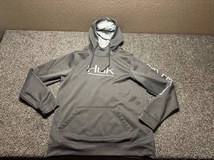 HUK Hoodie Performance Fishing Mens XL Gray Fleece Sweatshirt - Picture 1 of 10