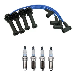NGK 8mm Wire Set 4 Denso Platinum Spark Plug Kit For Contour Escape Focus L4 - Picture 1 of 1