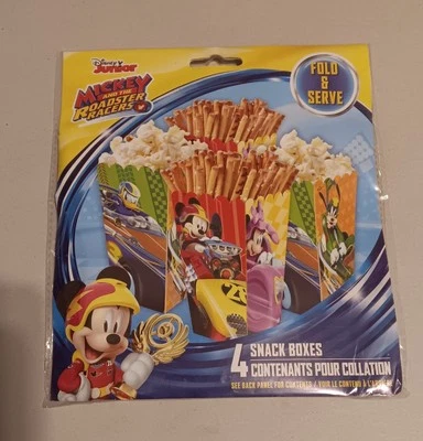 Mickey Mouse Popcorn Boxes, Snack Candy Fries Party, 4 boxes,  6.25" x 3.5" - Image 1 of 3
