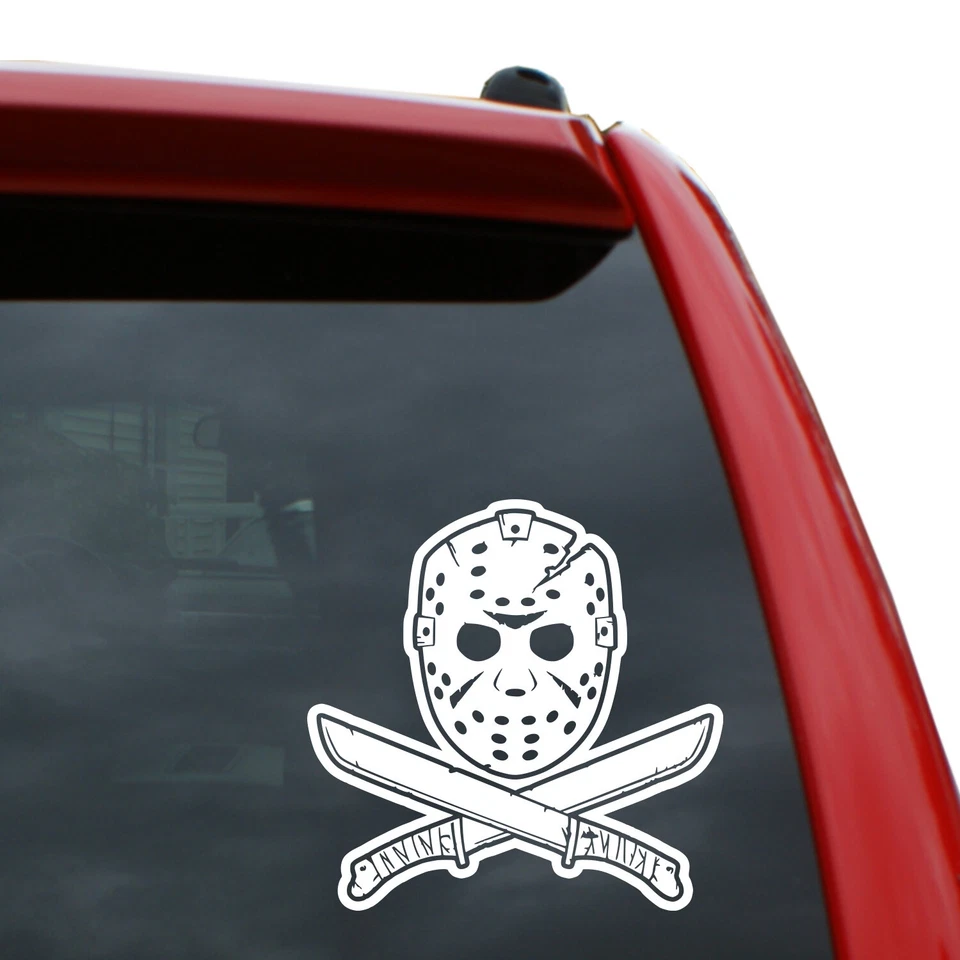 Jason Vorhees Crossed Machetes Vinyl Decal Sticker | 5" Tall - Image 1 of 1