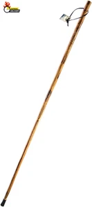 Survivor ries Wooden Walking/Hiking Stick with Hand-Carved Howling Wolf Design, - Picture 1 of 12