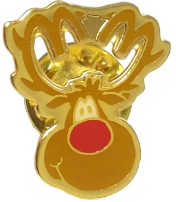 McDonald's Restaurant Red Nose Reindeer (Gold Toned) Lapel Pin - Image 1 of 3