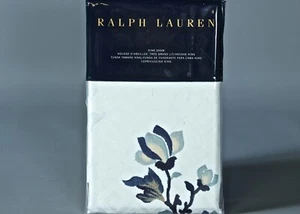 RALPH LAUREN BLANCO AZUL FALLON WHT/MU AZUL 100% algodón KING Sham - Imagen 1 de 2