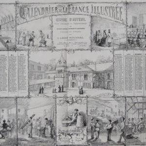 1882 - Calendrier de la France illustrée - - Gravure de presse 1882 - Picture 1 of 2
