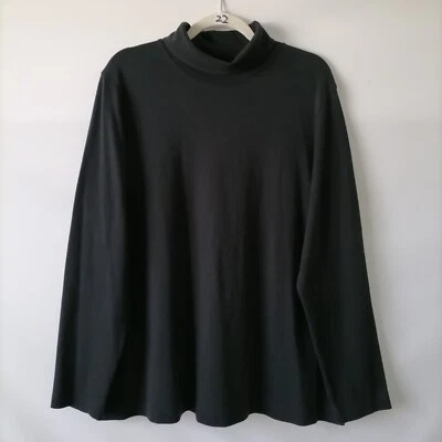 Sudadera con cuello alto y manga larga negra para mujer de Land's End Talla 1X Foto 1 de 4