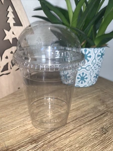 PET Plastikbecher Smoothie Becher Deckel Clear Cup 0,3 l mit Lochdeckel - Bild 1 von 3