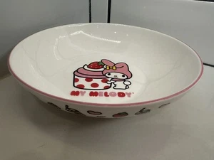 Cuenco de cerámica para servir cena Sanrio My Melody NUEVO blanco rosa Cupcake Hello Kitty - Imagen 1 de 4